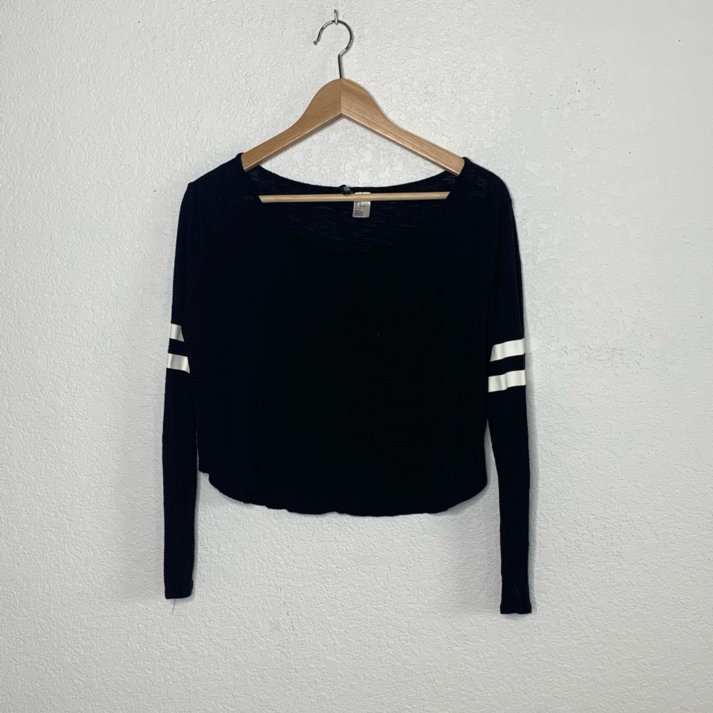 Divided Long sleeve black shirt white detailing